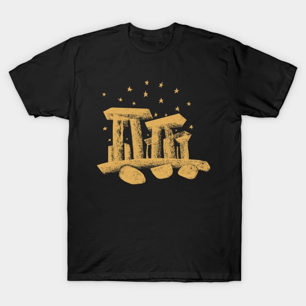 Stonehenge Golden T-Shirt by GeeTee